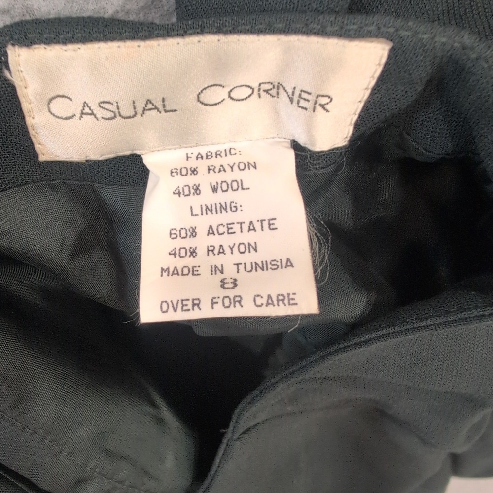 Casual Corner Women's Black Wool Blend Suit Jacket & Skirt Set Size 8 - Picture 3 of 4
